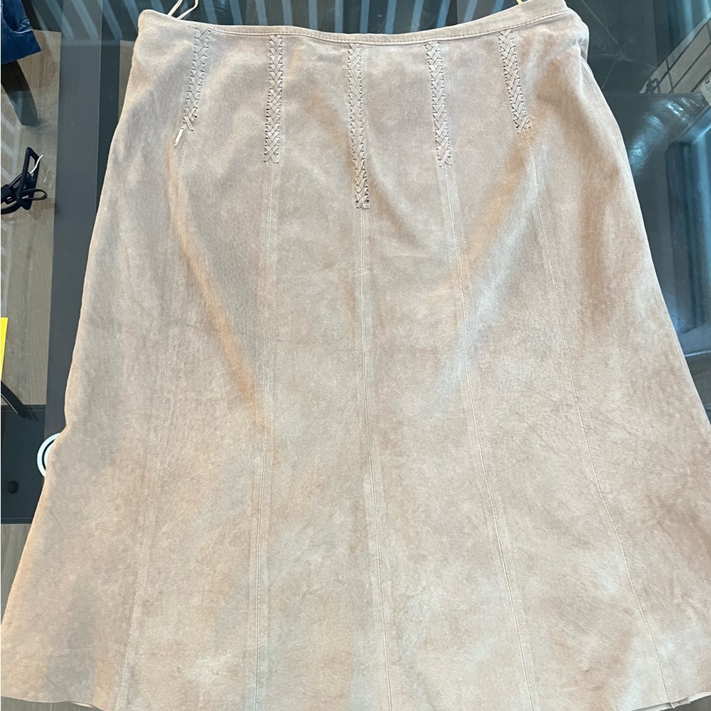 Wallis Beige Suede Skirt UK 14